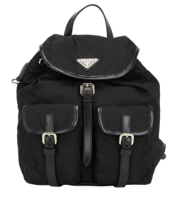 Small Tessuto Backpack, Nylon, Black, 165, 2*